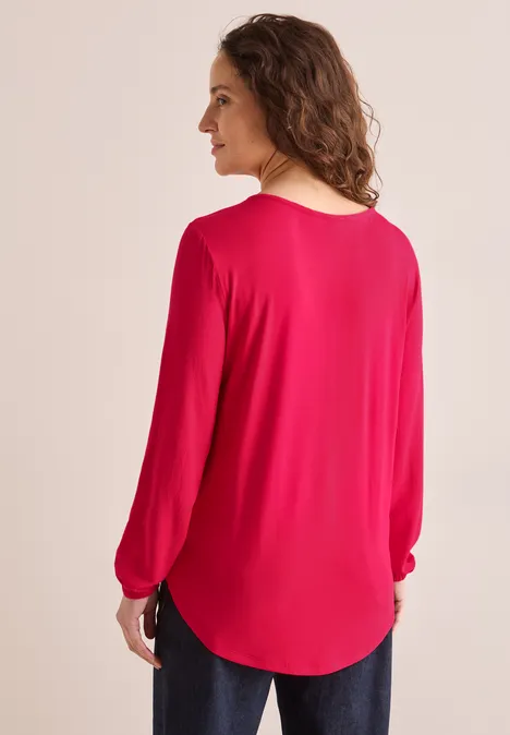 Bluse in Unifarbe granita red
