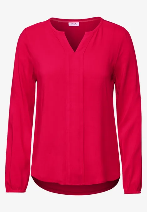 Bluse in Unifarbe granita red