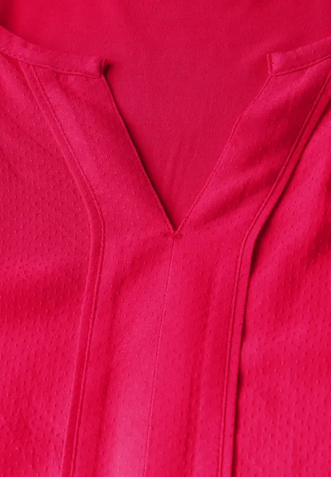 Bluse in Unifarbe granita red