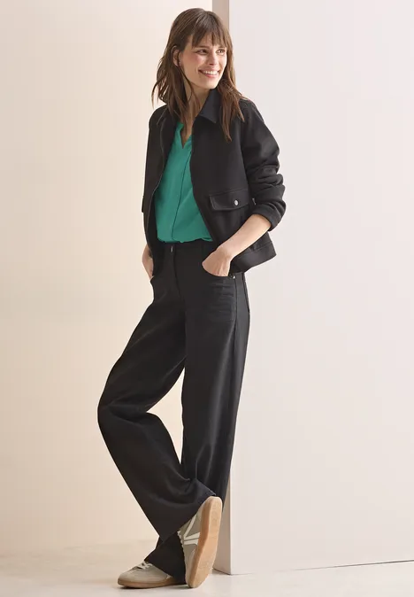 Bluse in Unifarbe sea green