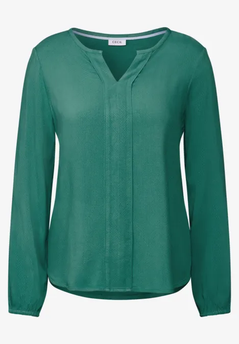 Bluse in Unifarbe sea green
