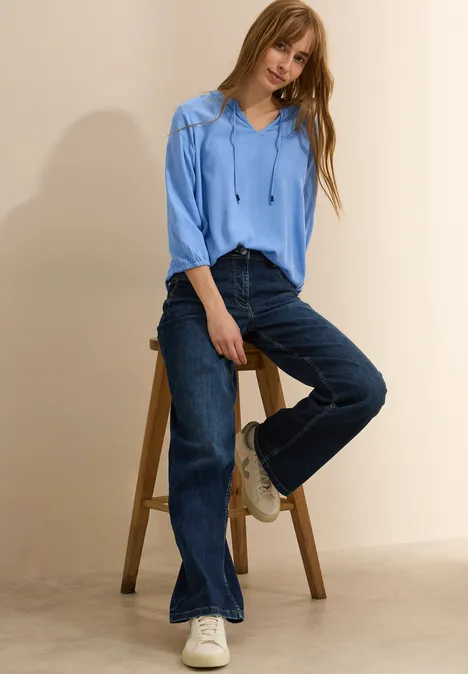 Tunika in Unifarbe aster blue