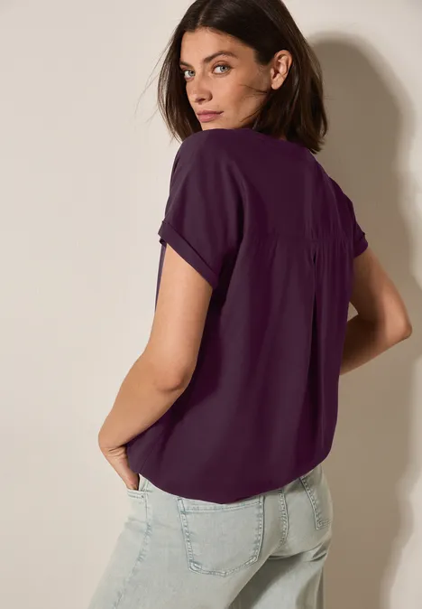 Bluse in Unifarbe deep berry