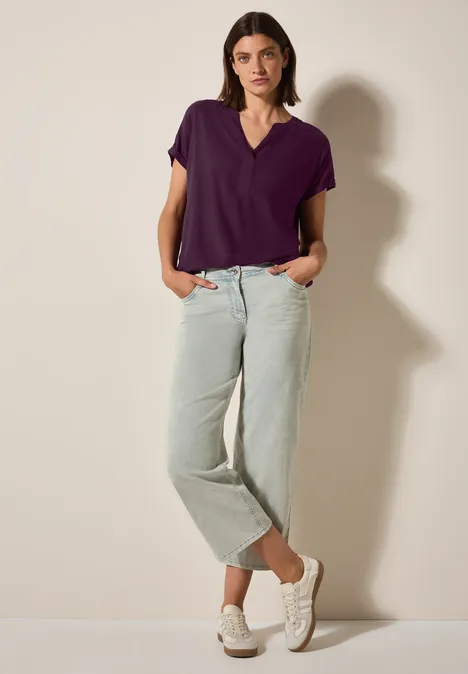 Bluse in Unifarbe deep berry