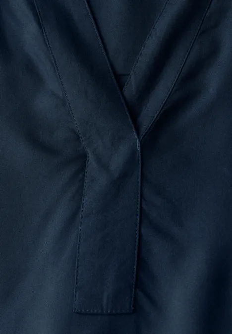 Bluse in Unifarbe dark petrol blue