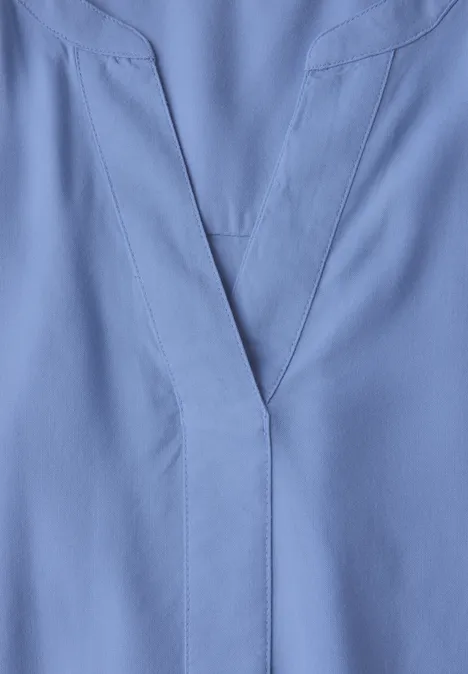 Bluse in Unifarbe aster blue