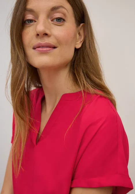 Bluse in Unifarbe glazed apple red