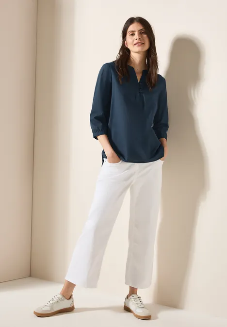 Leichte Tunika dark petrol blue