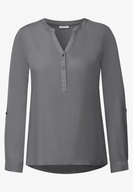 Bluse in Unifarbe graphite light grey
