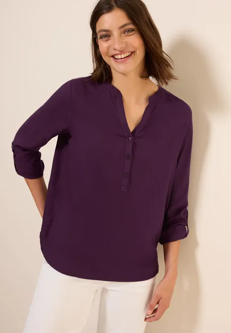 Bluse in Unifarbe deep berry