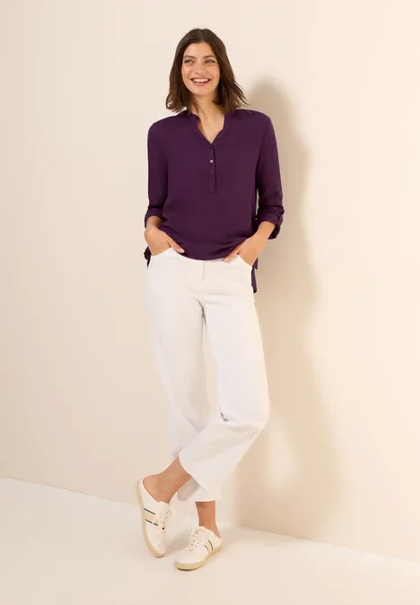 Bluse in Unifarbe deep berry