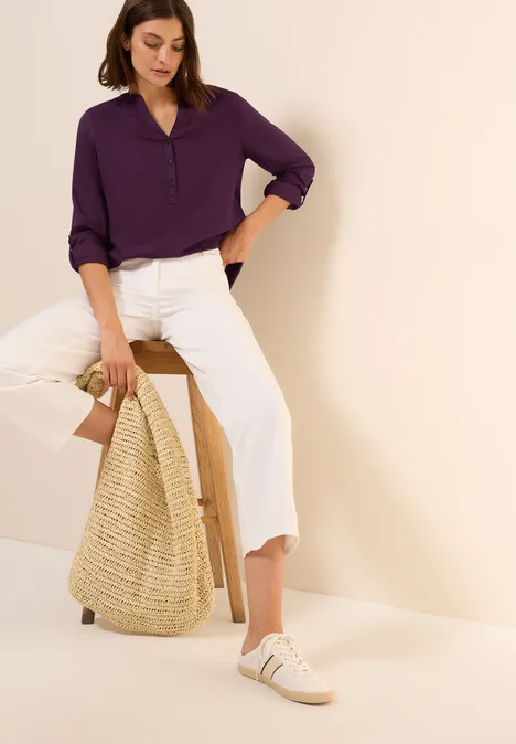 Bluse in Unifarbe deep berry
