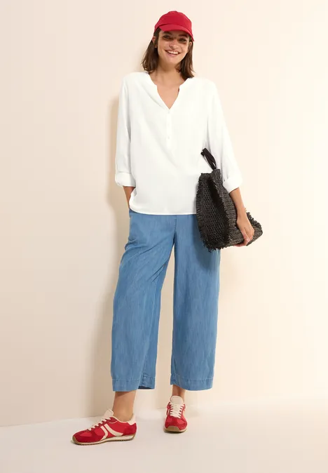 Bluse in Unifarbe vanilla white