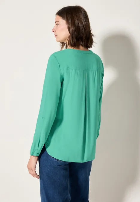Bluse in Unifarbe agave green