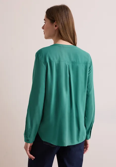 Bluse in Unifarbe sea green