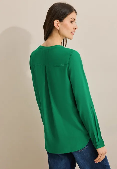 Bluse in Unifarbe garden green