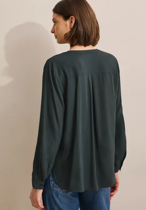 Bluse in Unifarbe slate khaki