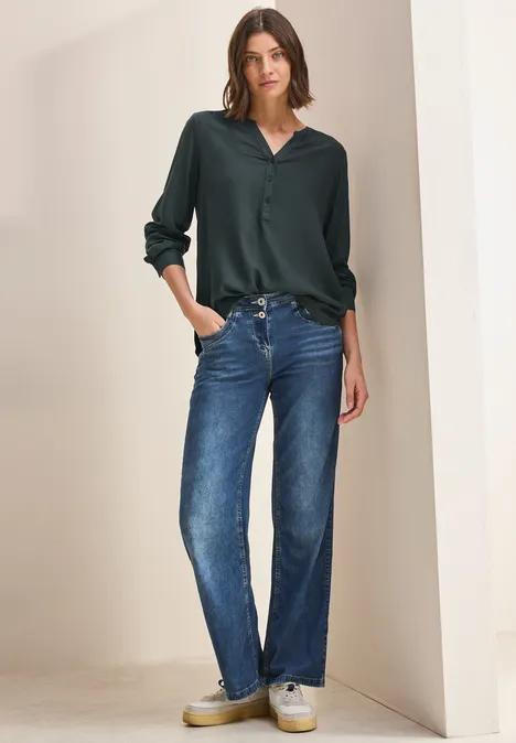 Bluse in Unifarbe slate khaki