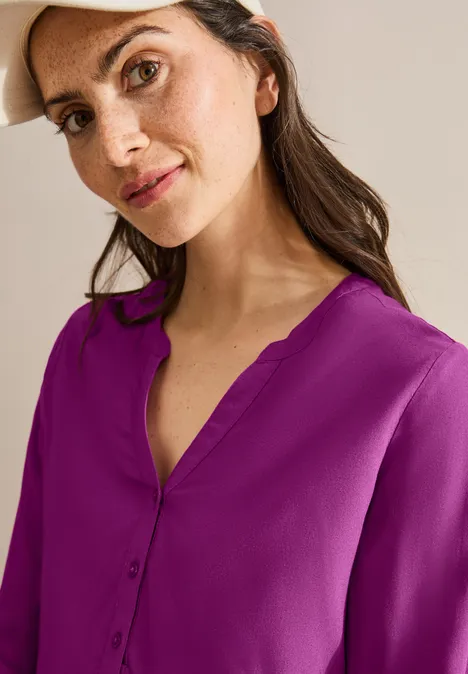Bluse in Unifarbe anemone pink