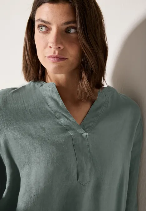 Linnen blouse balmy khaki