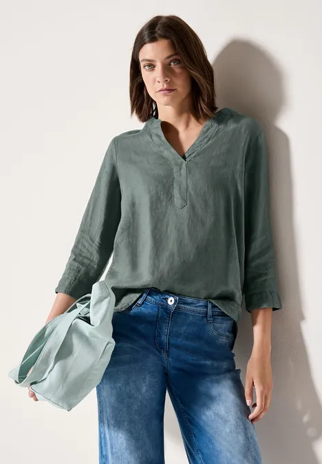 Linnen blouse balmy khaki