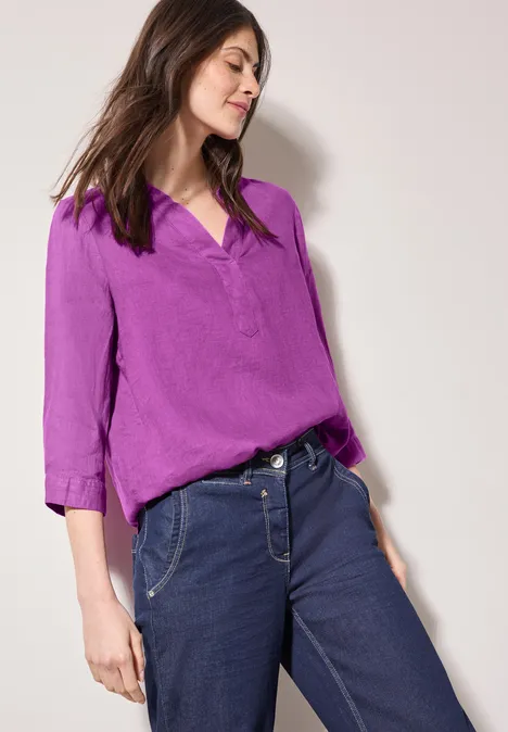 Leinenbluse magenta lacquer