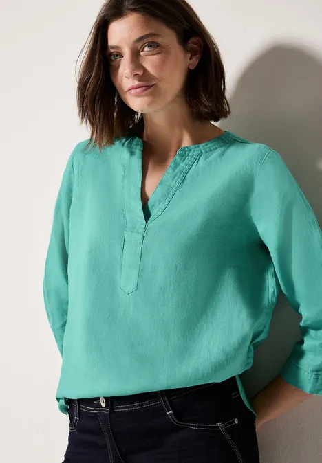 Leinenbluse agave green