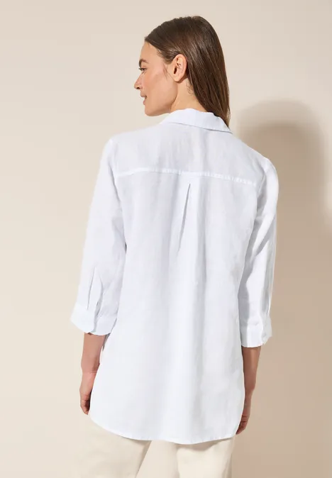 Leinen-Longbluse White
