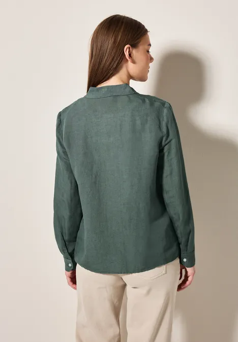 Bluse mit Knoten am Saum balmy khaki