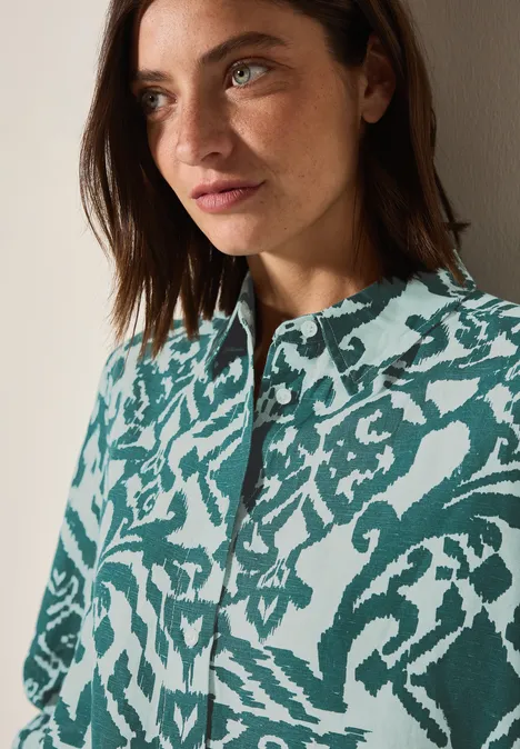 Gemusterte Hemdbluse green lagoon