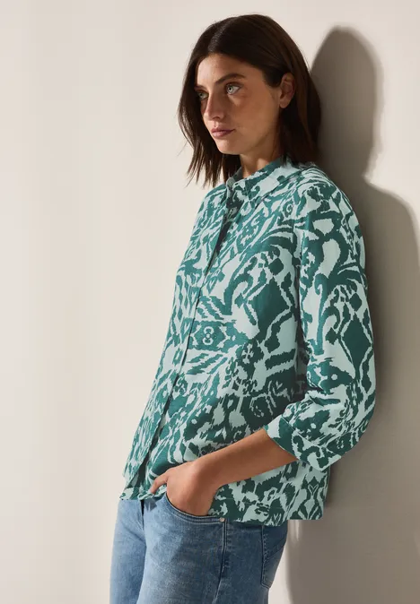 Gemusterte Hemdbluse green lagoon
