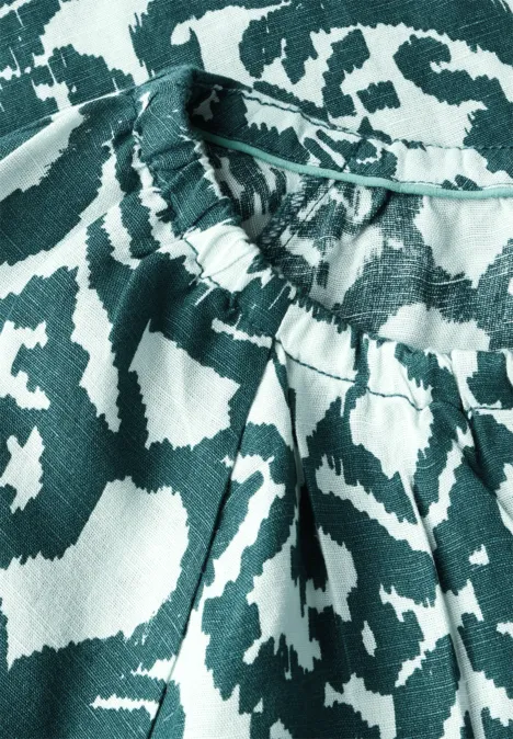 Bluse mit Leinenanteil green lagoon