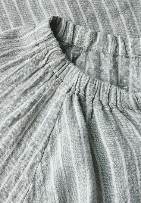 Gestreifte Leinen-Bluse chambray balmy khaki