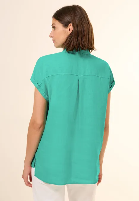 Leinen-Hemdbluse agave green