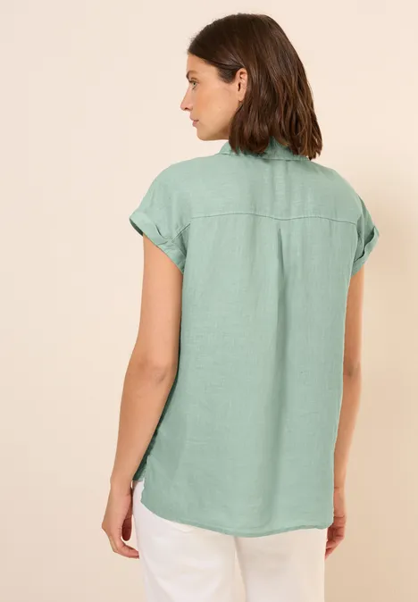 Leinen-Hemdbluse ice sage green