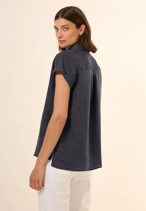 Leinen-Hemdbluse volcanic grey