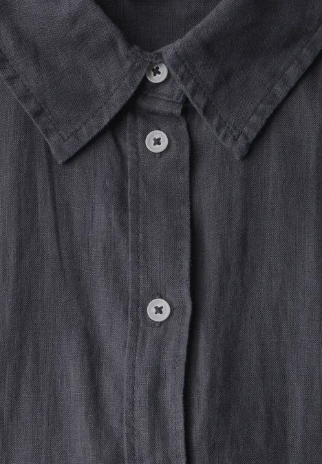 Leinen-Hemdbluse volcanic grey