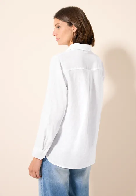 Leinen-Hemdbluse White