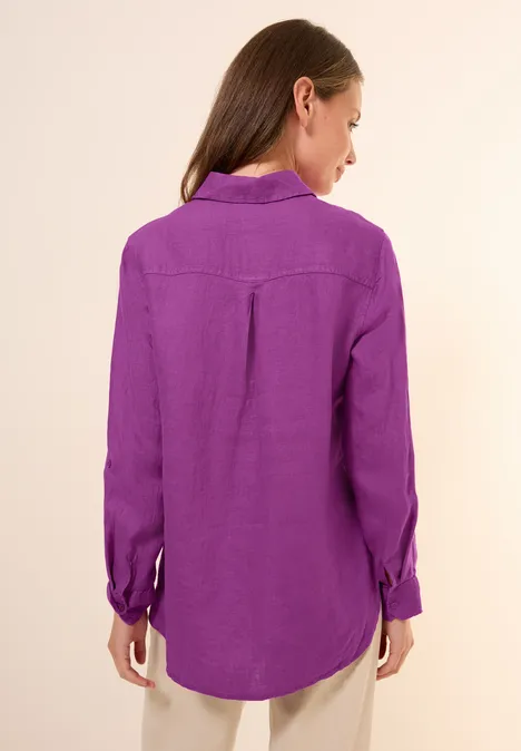 Leinen-Hemdbluse magenta lacquer