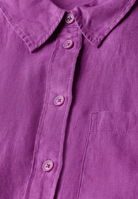 Leinen-Hemdbluse magenta lacquer