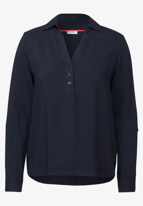 Bluse in Unifarbe universal blue