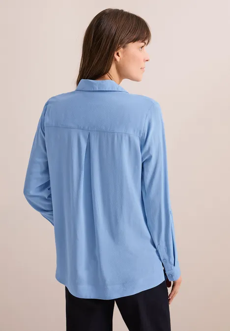 Bluse in Unifarbe fresh light blue