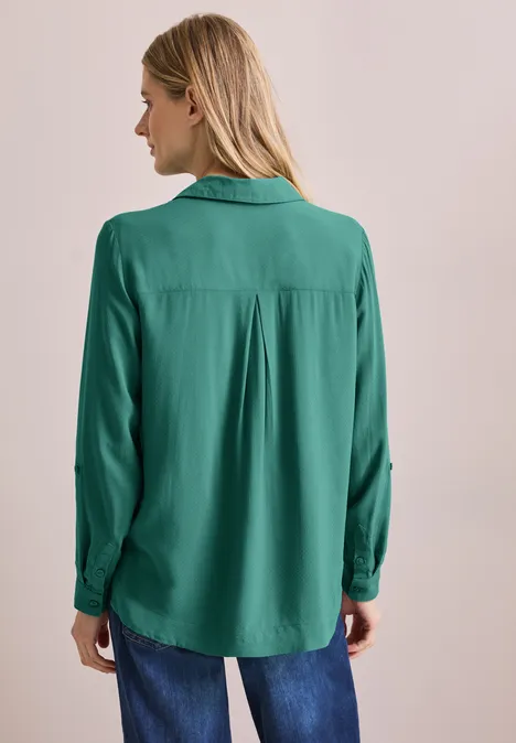 Bluse in Unifarbe sea green