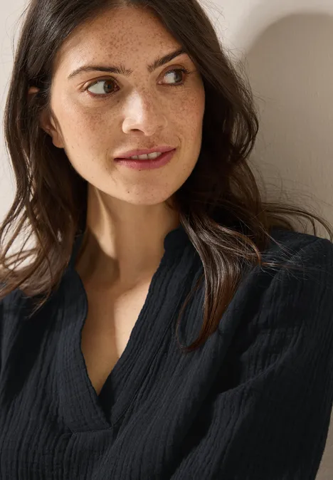 Musselin Bluse Black