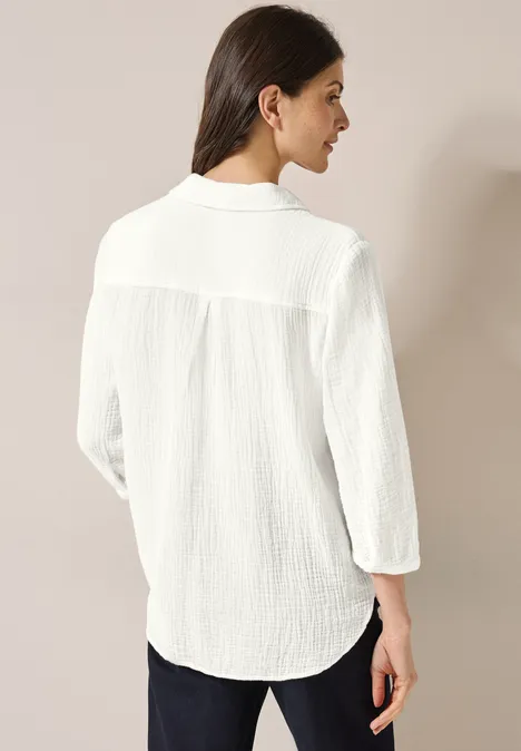 Musselin Bluse vanilla white