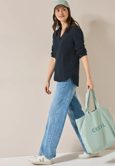 Musselin Bluse universal blue