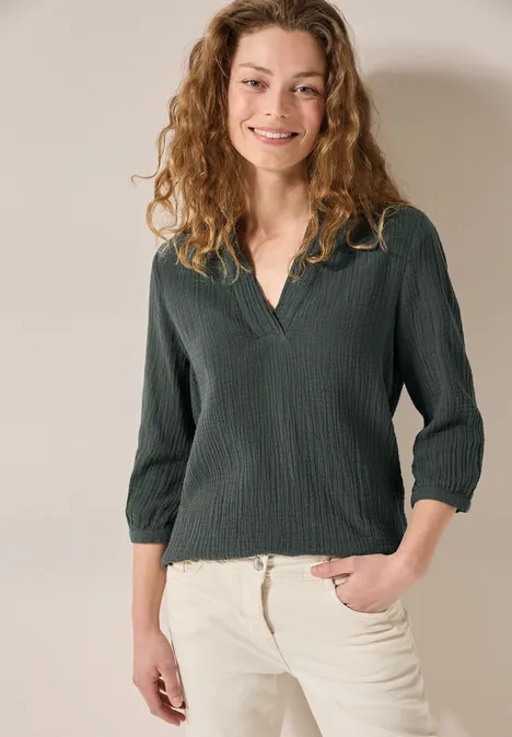 Musselin Bluse slate khaki