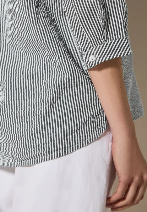 Gestreifte Seersucker Bluse universal blue