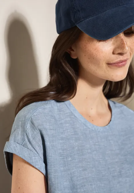 Leinen Chambray-Bluse chambray forever blue