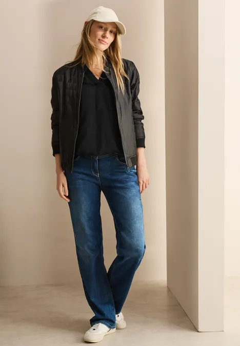 Bluse in Unifarbe Black